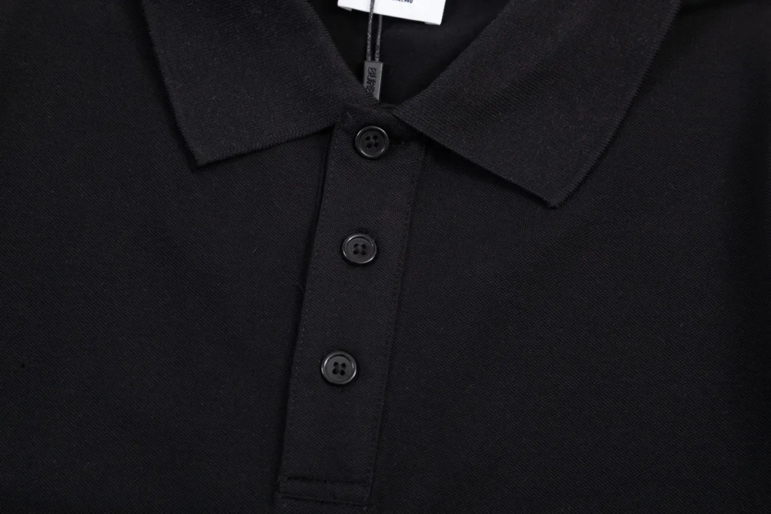 BURBERRY Classic Lo GO ， Retro Same Style Polo Versatile : Black Size：M-2XL